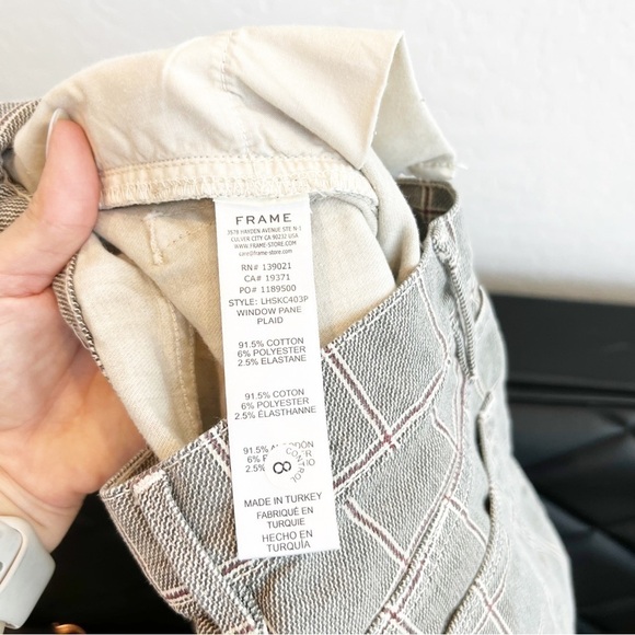 FRAME Denim Women's Le High Skinny Crop Jeans Windowpane Plaid 25 - Picture 8 of 8